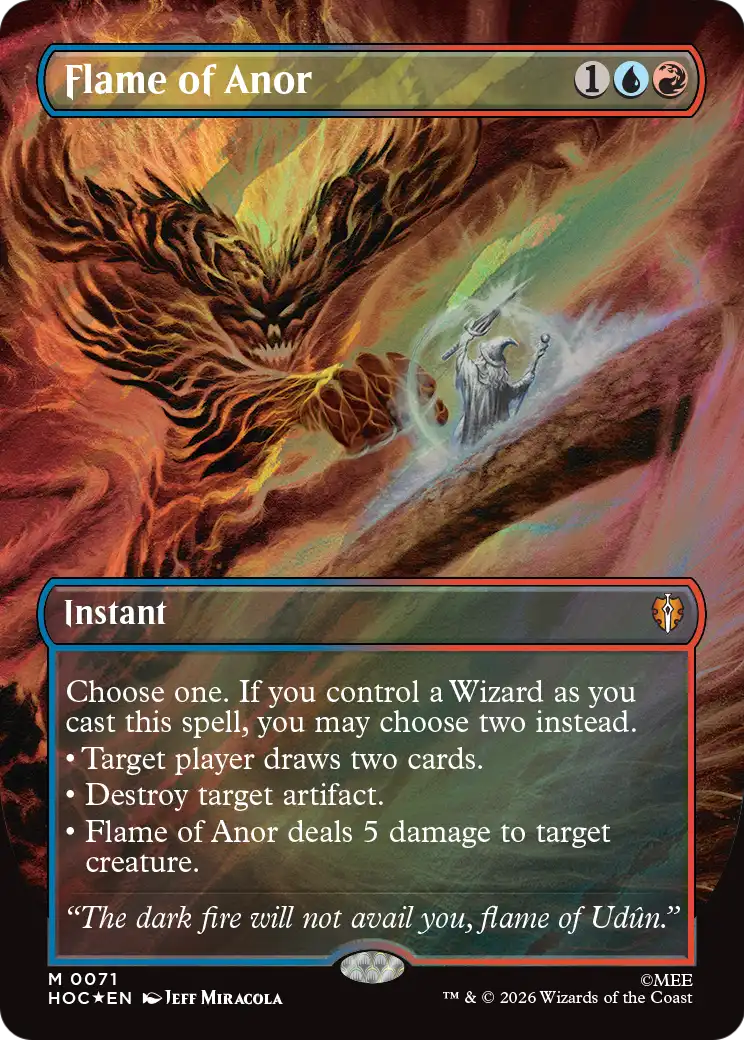 Flame of Anor (Borderless) (Surge Foil) [The Hobbit: Eternal-Legal] | Exor Games Bridgewater