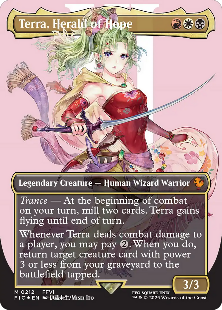 Terra, Herald of Hope (Borderless) (Surge Foil) [FINAL FANTASY Commander] | Exor Games Bridgewater