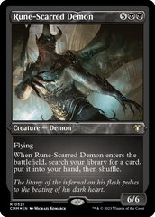 Rune-Scarred Demon (Foil Etched) [Commander Masters] | Exor Games Bridgewater