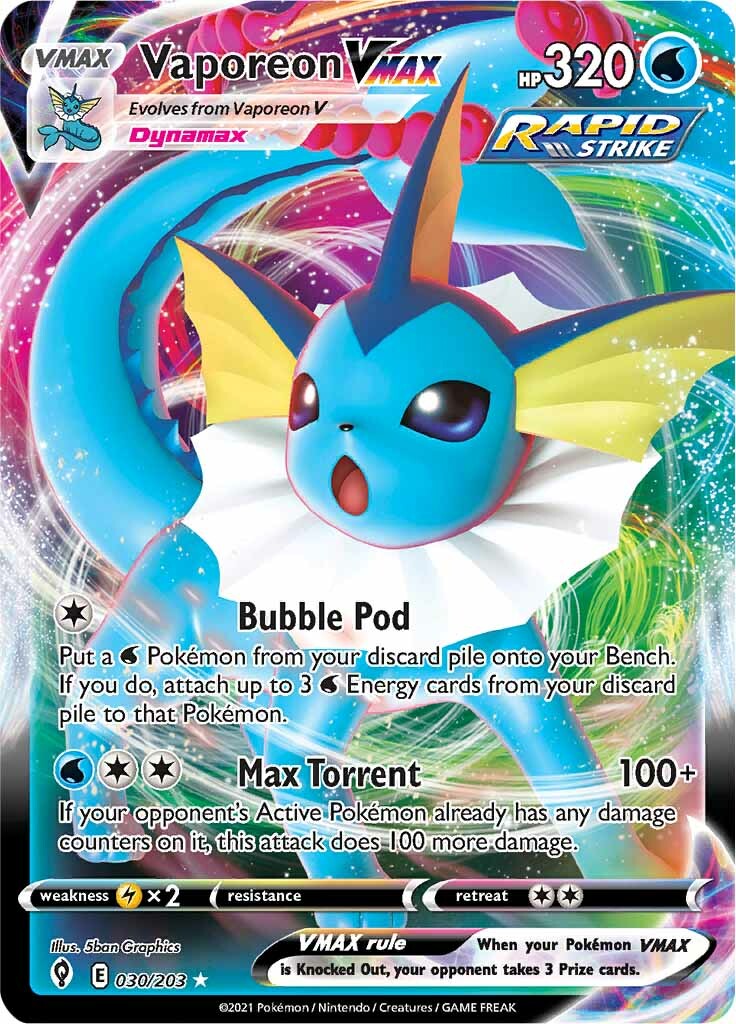 Vaporeon VMAX (030/203) [Sword & Shield: Evolving Skies] | Exor Games Bridgewater