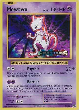 Mewtwo (51/108) (XY Evolutions Prerelease) [XY: Black Star Promos] | Exor Games Bridgewater