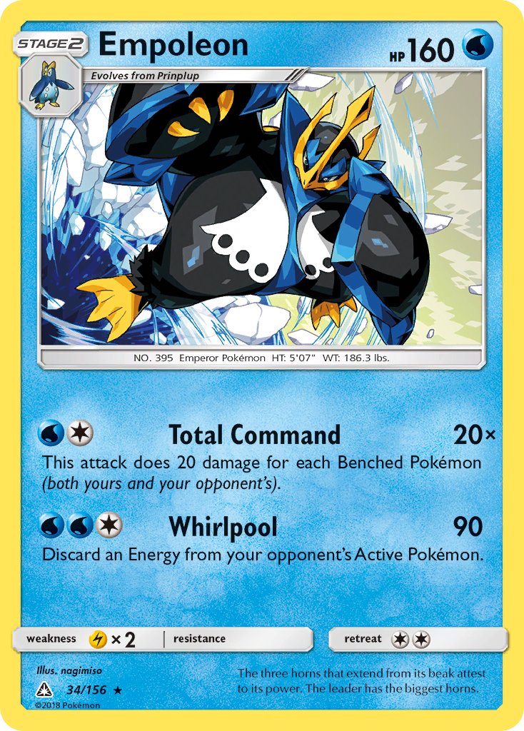 Empoleon (34/156) (Cracked Ice Holo) (Theme Deck Exclusive) [Sun & Moon: Ultra Prism] | Exor Games Bridgewater