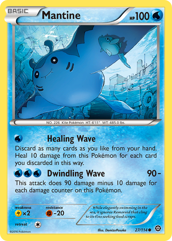 Mantine (27/114) [XY: Steam Siege] | Exor Games Bridgewater