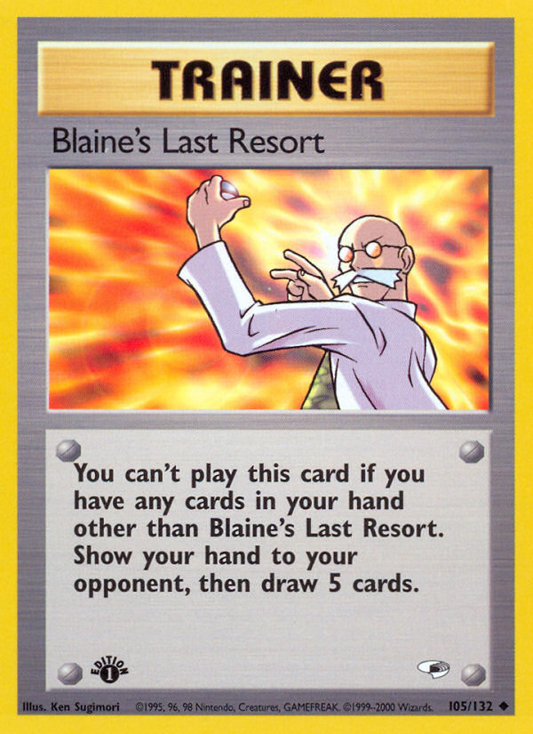 Blaine's Last Resort (105/132) [Gym Heroes 1st Edition] | Exor Games Bridgewater