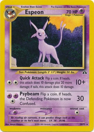 Espeon (20/75) [Neo Discovery Unlimited] | Exor Games Bridgewater