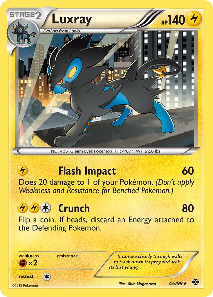 Luxray (46/99) (Cracked Ice Holo) (Blister Exclusive) [Black & White: Next Destinies] | Exor Games Bridgewater