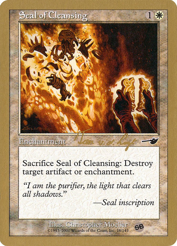 Seal of Cleansing (Tom van de Logt) (SB) [World Championship Decks 2000] | Exor Games Bridgewater