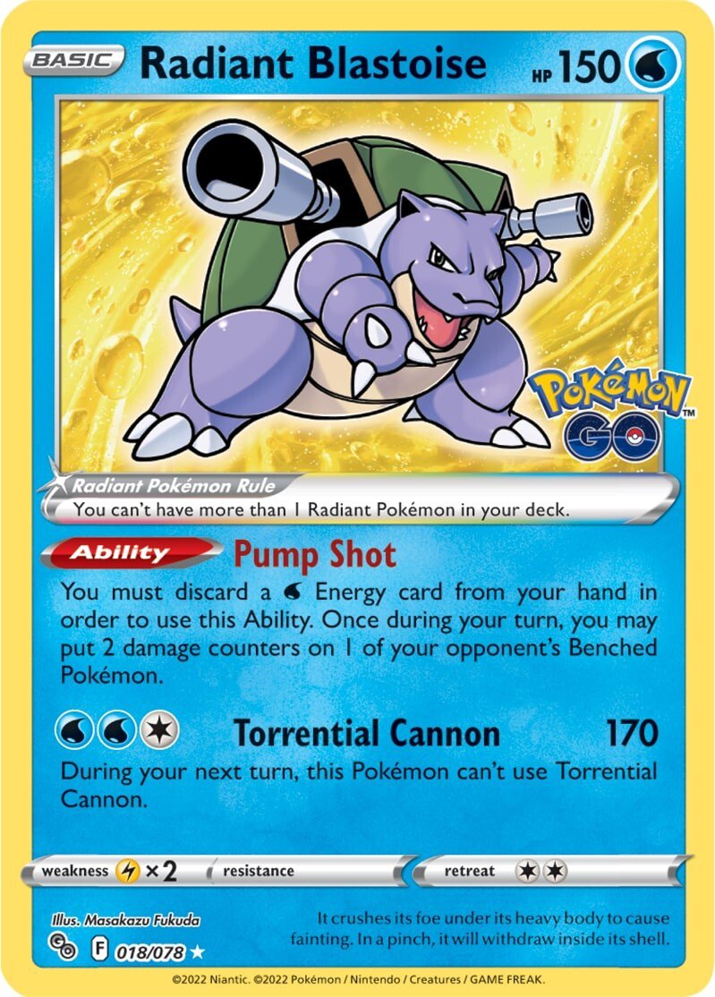 Radiant Blastoise (018/078) [Pokémon GO] | Exor Games Bridgewater