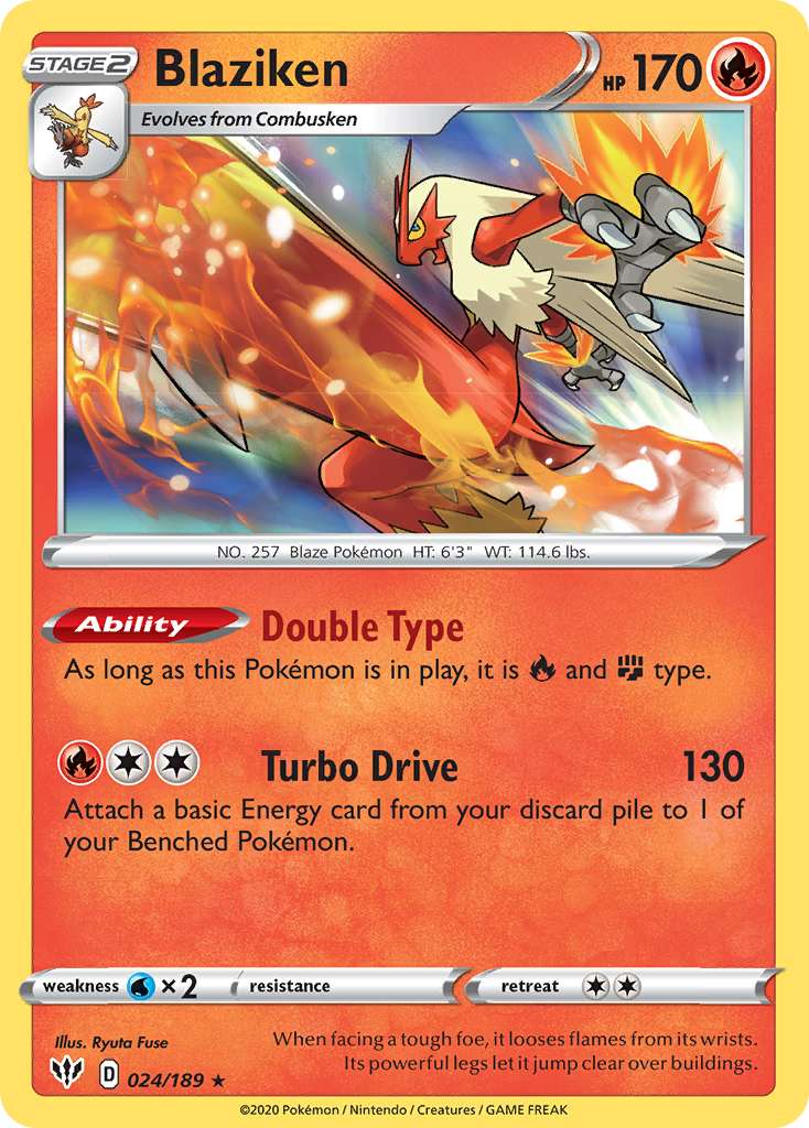 Blaziken (024/189) [Sword & Shield: Darkness Ablaze] | Exor Games Bridgewater