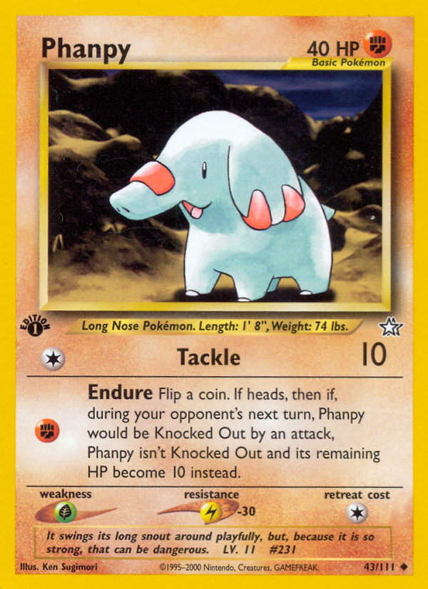 Phanpy (43/111) [Neo Genesis 1st Edition] | Exor Games Bridgewater