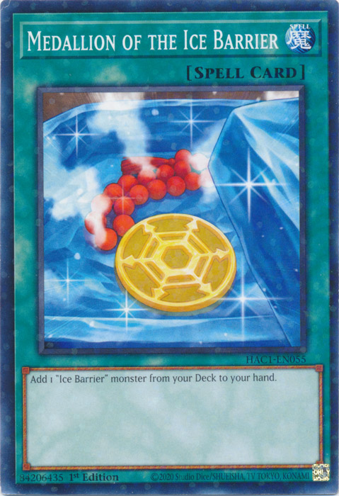 Medallion of the Ice Barrier (Duel Terminal) [HAC1-EN055] Parallel Rare | Exor Games Bridgewater