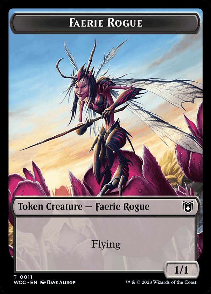 Faerie Rogue // Faerie (0011) Double-Sided Token [Wilds of Eldraine Commander Tokens] | Exor Games Bridgewater