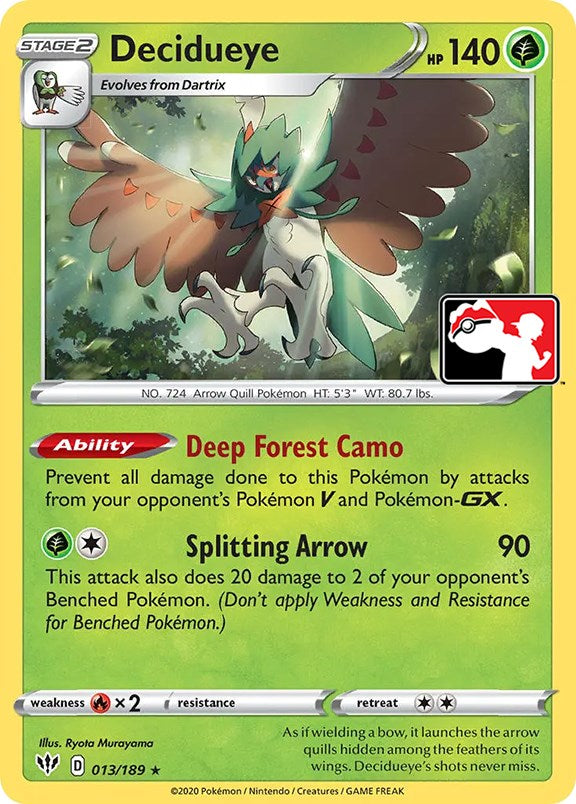 Decidueye (013/189) [Prize Pack Series One] | Exor Games Bridgewater