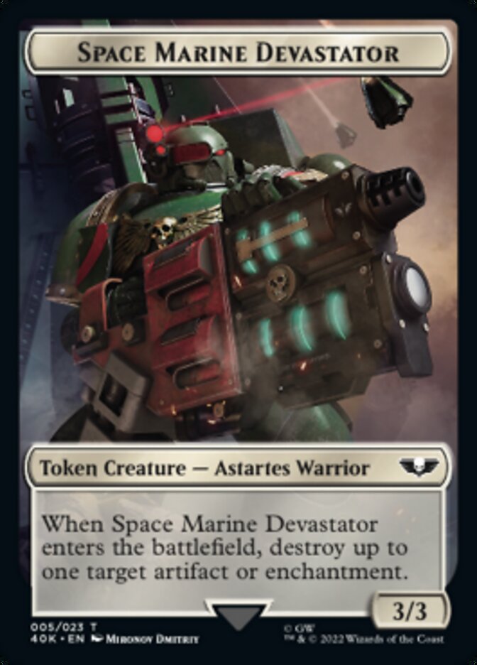 Soldier (002) // Space Marine Devastator Double-sided Token [Universes Beyond: Warhammer 40,000 Tokens] | Exor Games Bridgewater