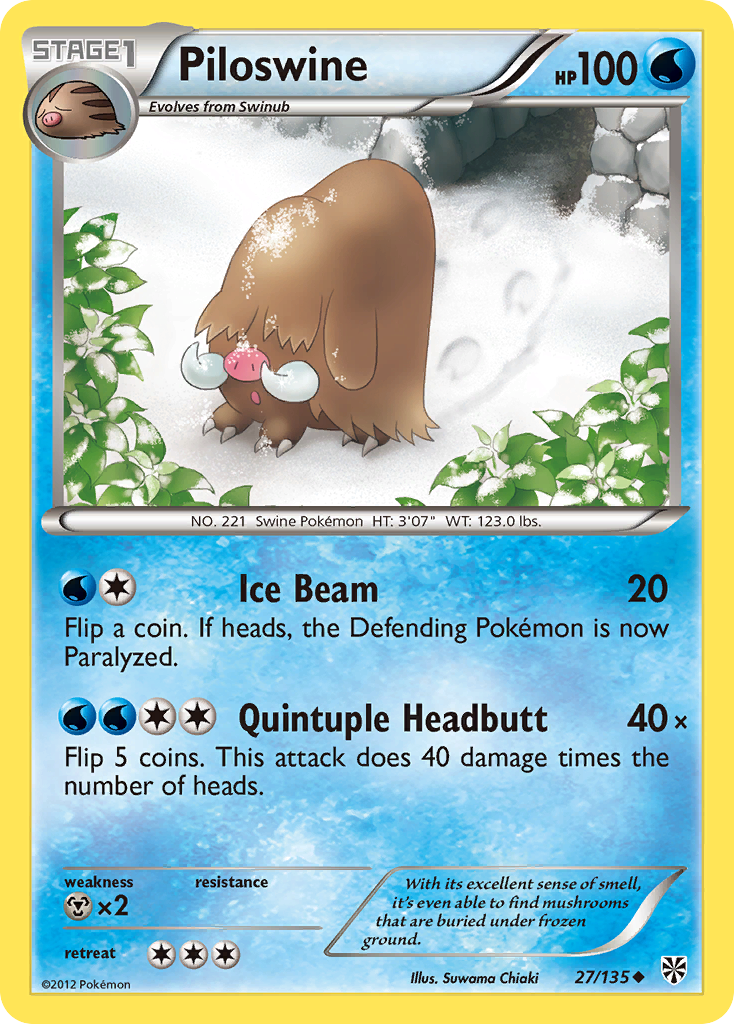 Piloswine (27/135) [Black & White: Plasma Storm] | Exor Games Bridgewater