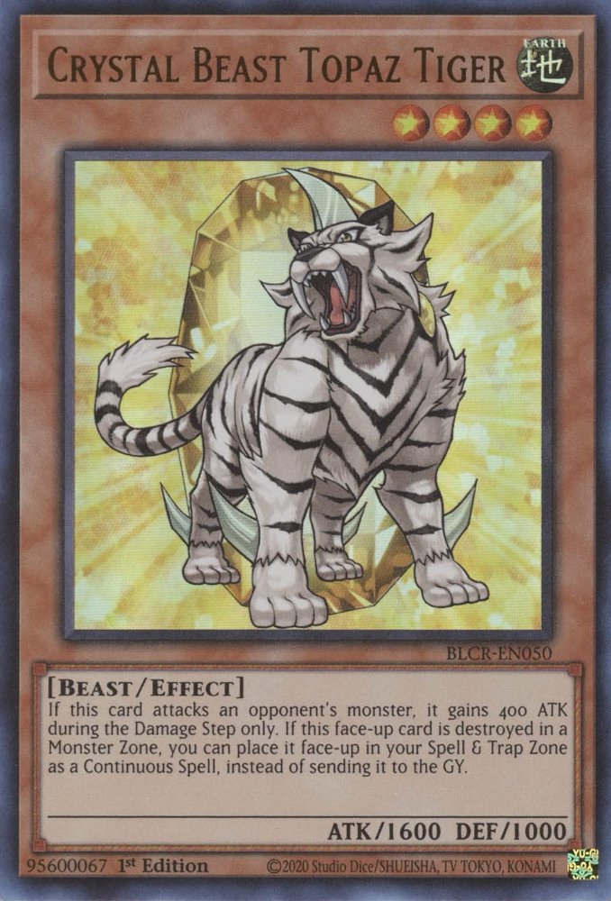 Crystal Beast Topaz Tiger [BLCR-EN050] Ultra Rare | Exor Games Bridgewater