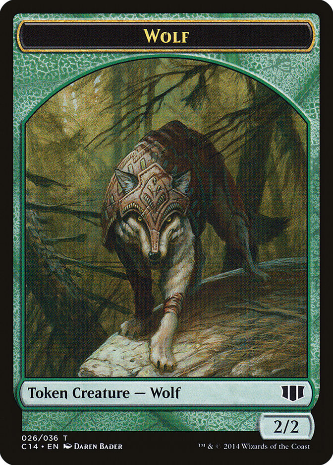 Treefolk // Wolf Double-sided Token [Commander 2014 Tokens] | Exor Games Bridgewater