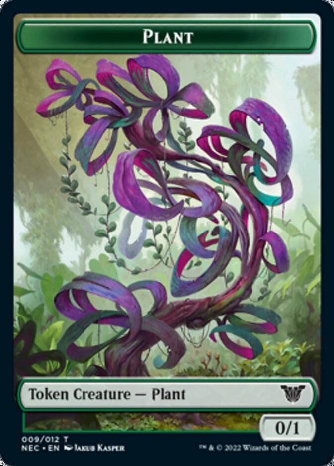 Plant // Treasure Double-sided Token [Kamigawa: Neon Dynasty Commander Tokens] | Exor Games Bridgewater