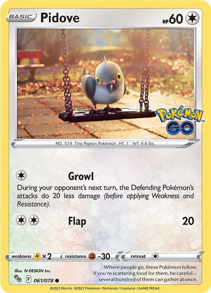 Pidove (061/078) [Pokémon GO] | Exor Games Bridgewater