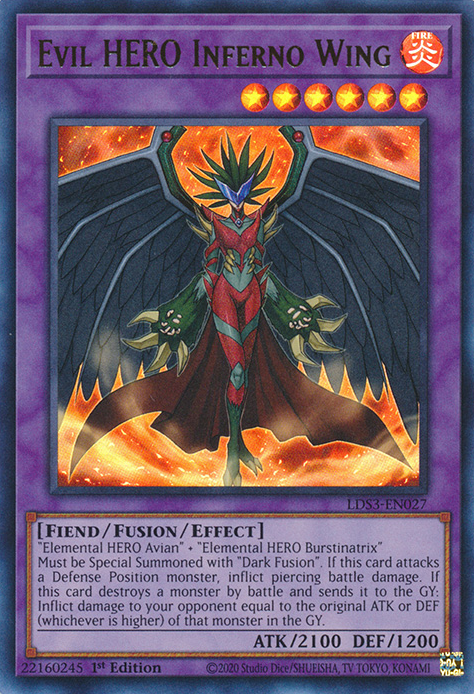 Evil HERO Inferno Wing [LDS3-EN027] Ultra Rare | Exor Games Bridgewater