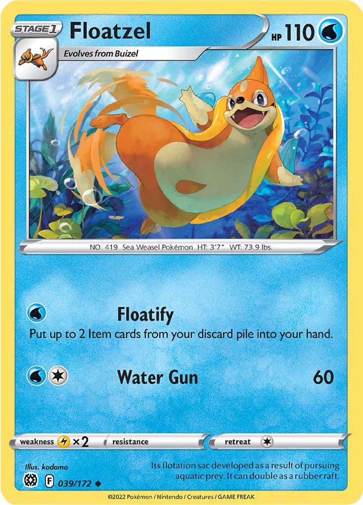 Floatzel (039/172) [Sword & Shield: Brilliant Stars] | Exor Games Bridgewater