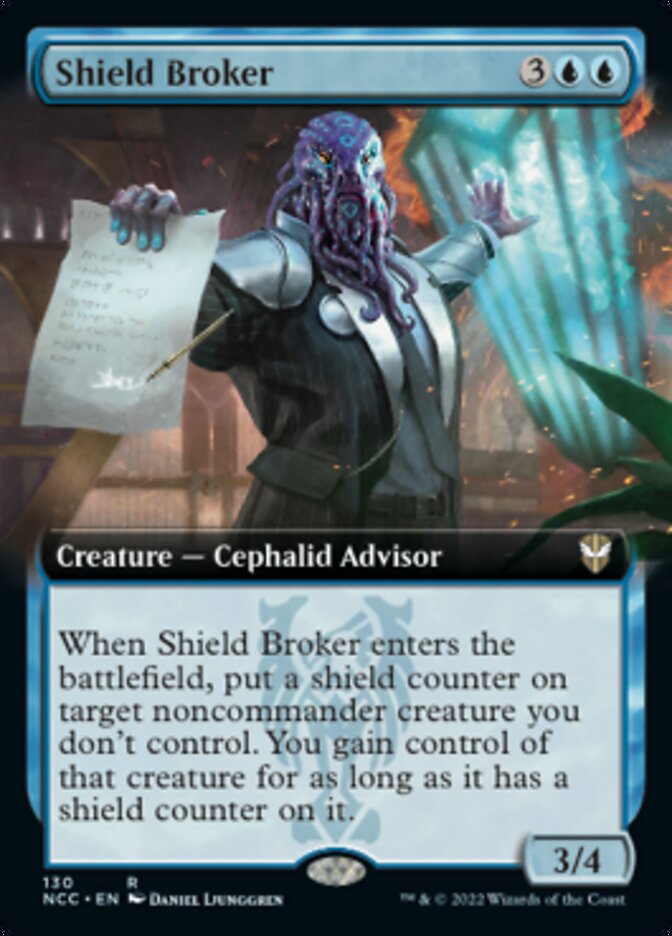 Shield Broker (Extended Art) [Streets of New Capenna Commander] | Exor Games Bridgewater