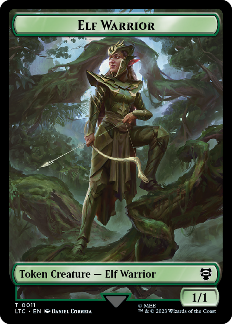 Elf Warrior // Bird Double Sided Token [The Lord of the Rings: Tales of Middle-Earth Commander Tokens] | Exor Games Bridgewater