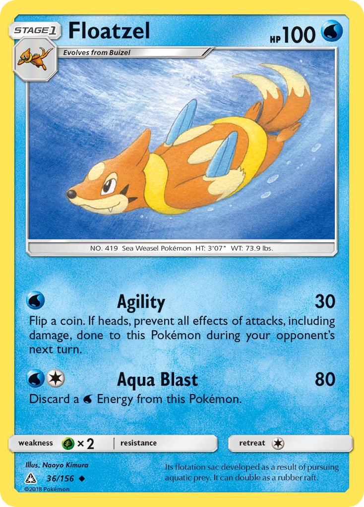 Floatzel (36/156) [Sun & Moon: Ultra Prism] | Exor Games Bridgewater