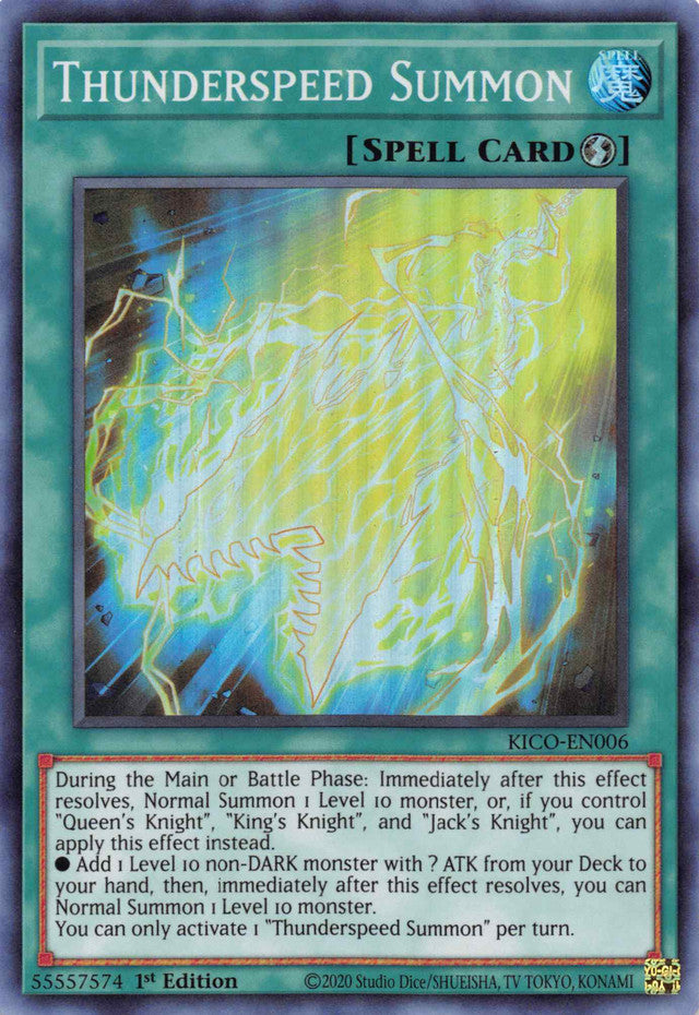 Thunderspeed Summon (Super Rare) [KICO-EN006] Super Rare | Exor Games Bridgewater