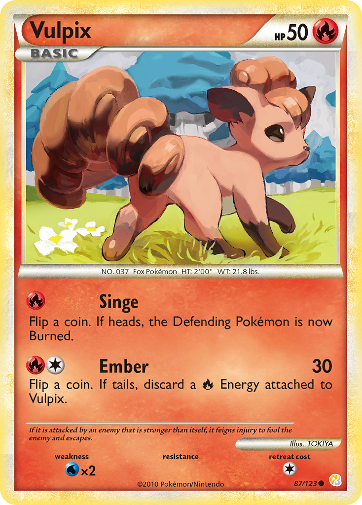 Vulpix (87/123) [HeartGold & SoulSilver: Base Set] | Exor Games Bridgewater