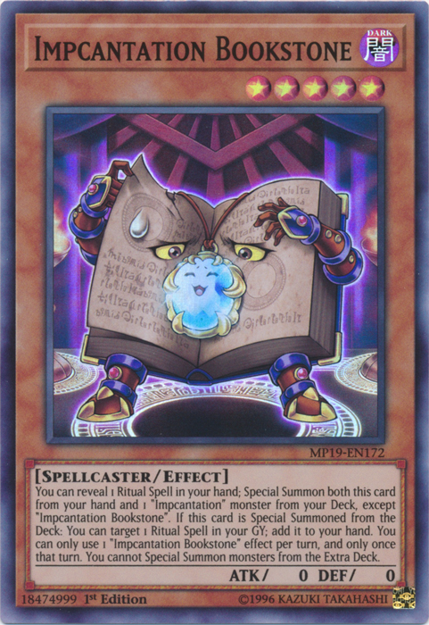 Impcantation Bookstone [MP19-EN172] Super Rare | Exor Games Bridgewater