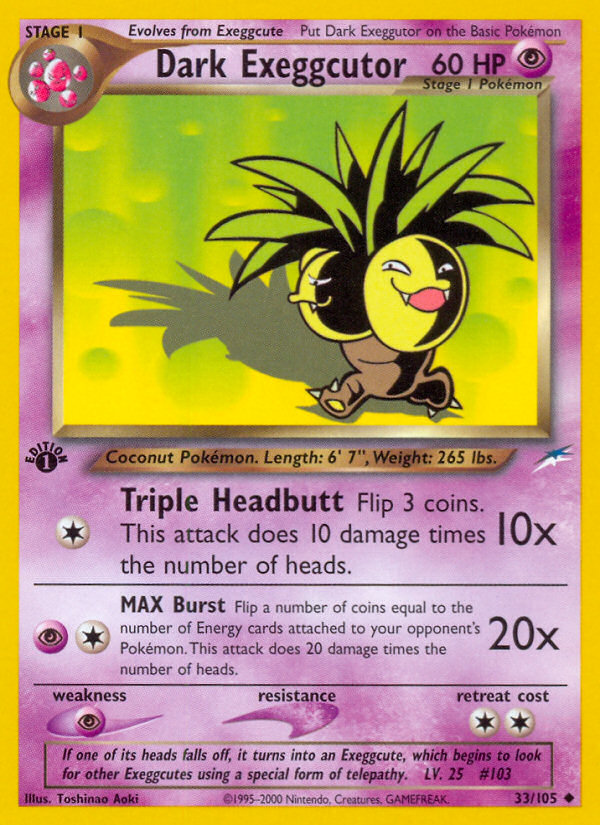 Dark Exeggutor (33/105) [Neo Destiny 1st Edition] | Exor Games Bridgewater