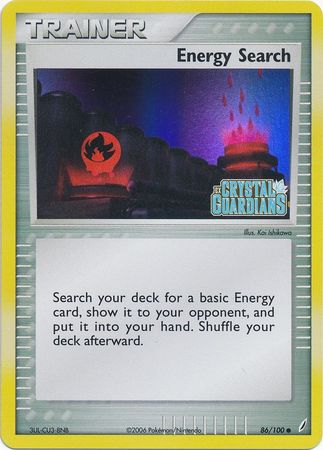 Energy Search (86/100) (Stamped) [EX: Crystal Guardians] | Exor Games Bridgewater