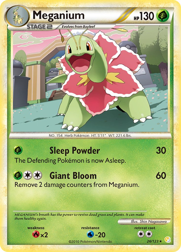 Meganium (26/123) (Theme Deck Exclusive) [HeartGold & SoulSilver: Base Set] | Exor Games Bridgewater