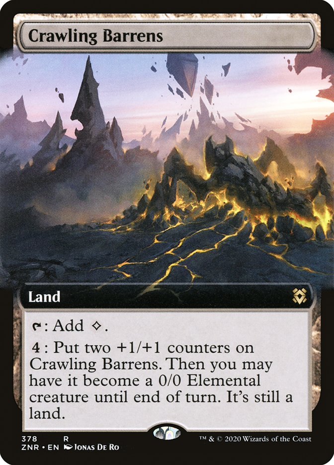 Crawling Barrens (Extended Art) [Zendikar Rising] | Exor Games Bridgewater