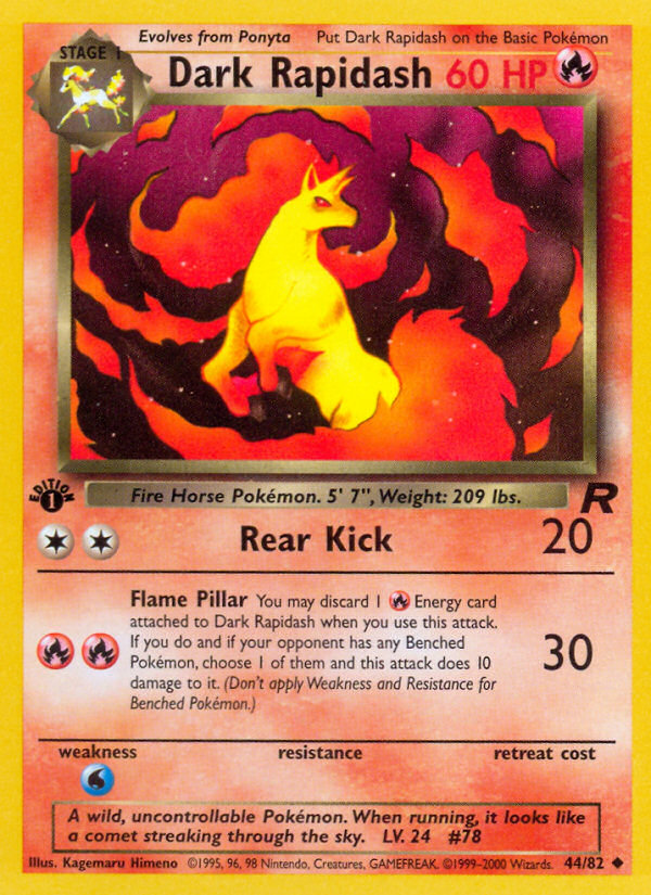 Dark Rapidash (44/82) [Team Rocket 1st Edition] | Exor Games Bridgewater