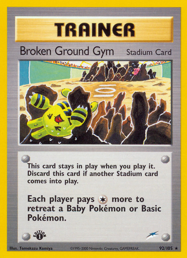 Broken Ground Gym (92/105) [Neo Destiny 1st Edition] | Exor Games Bridgewater