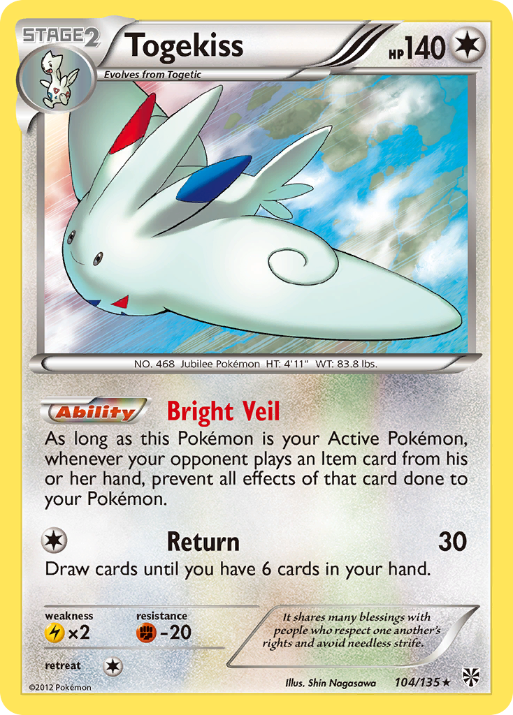 Togekiss (104/135) [Black & White: Plasma Storm] | Exor Games Bridgewater