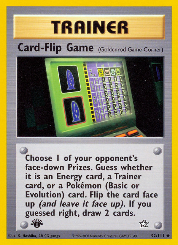 Card-Flip Game (92/111) [Neo Genesis 1st Edition] | Exor Games Bridgewater