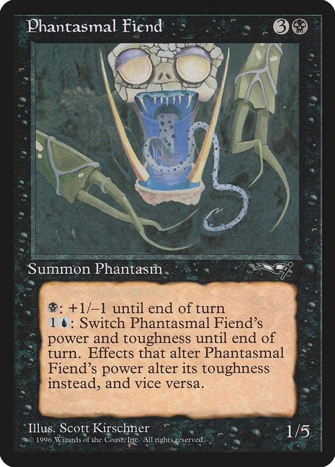 Phantasmal Fiend (Dark Green Background) [Alliances] | Exor Games Bridgewater