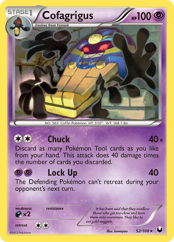 Cofagrigus (52/108) (Cracked Ice Holo) (Theme Deck Exclusive) [Black & White: Dark Explorers] | Exor Games Bridgewater