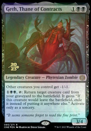 Geth, Thane of Contracts [Phyrexia: All Will Be One Prerelease Promos] | Exor Games Bridgewater