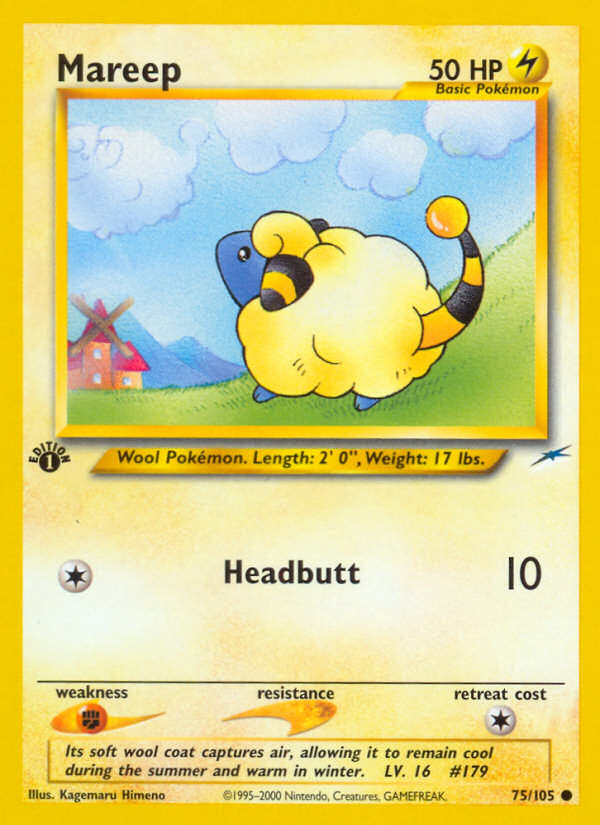 Mareep (75/105) [Neo Destiny 1st Edition] | Exor Games Bridgewater