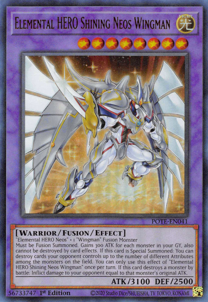 Elemental HERO Shining Neos Wingman [POTE-EN041] Ultra Rare | Exor Games Bridgewater