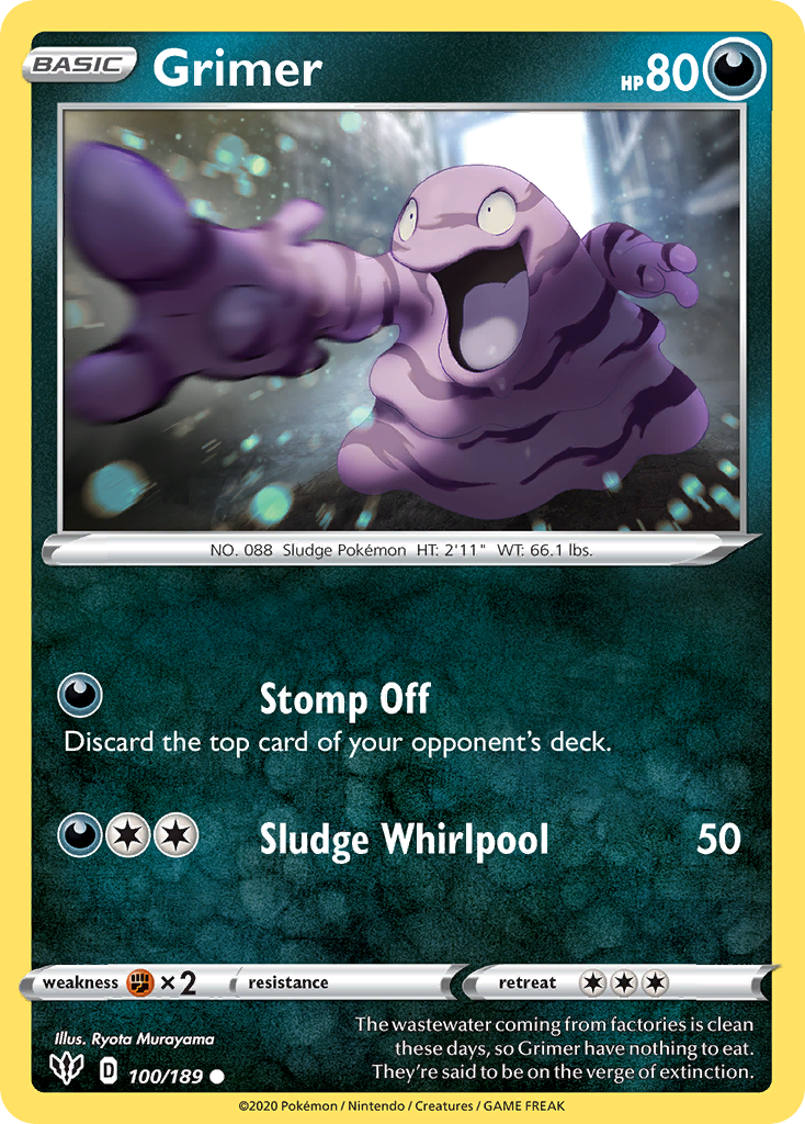 Grimer (100/189) [Sword & Shield: Darkness Ablaze] | Exor Games Bridgewater