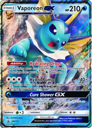 Vaporeon GX (SM172) (Jumbo Card) [Sun & Moon: Black Star Promos] | Exor Games Bridgewater