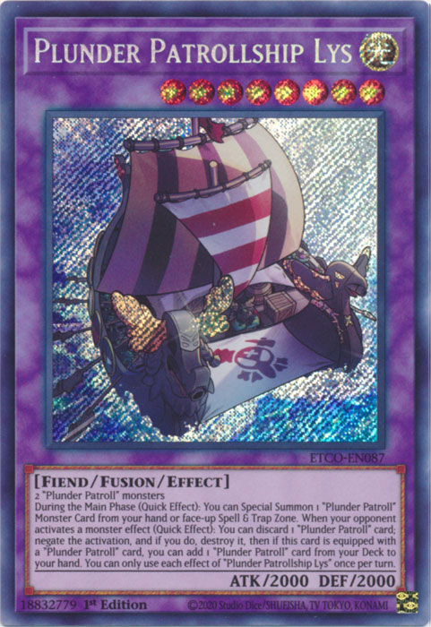 Plunder Patrollship Lys [ETCO-EN087] Secret Rare | Exor Games Bridgewater