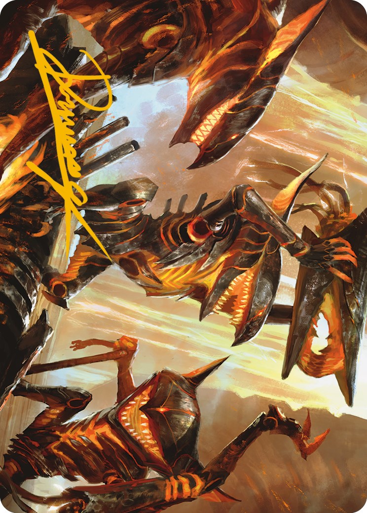 Gleeful Demolition Art Card (Gold-Stamped Signature) [Phyrexia: All Will Be One Art Series] | Exor Games Bridgewater