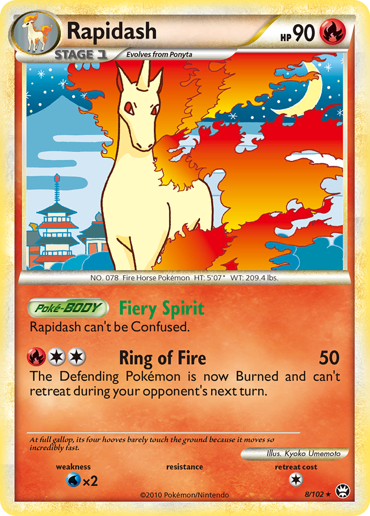 Rapidash (8/102) [HeartGold & SoulSilver: Triumphant] | Exor Games Bridgewater