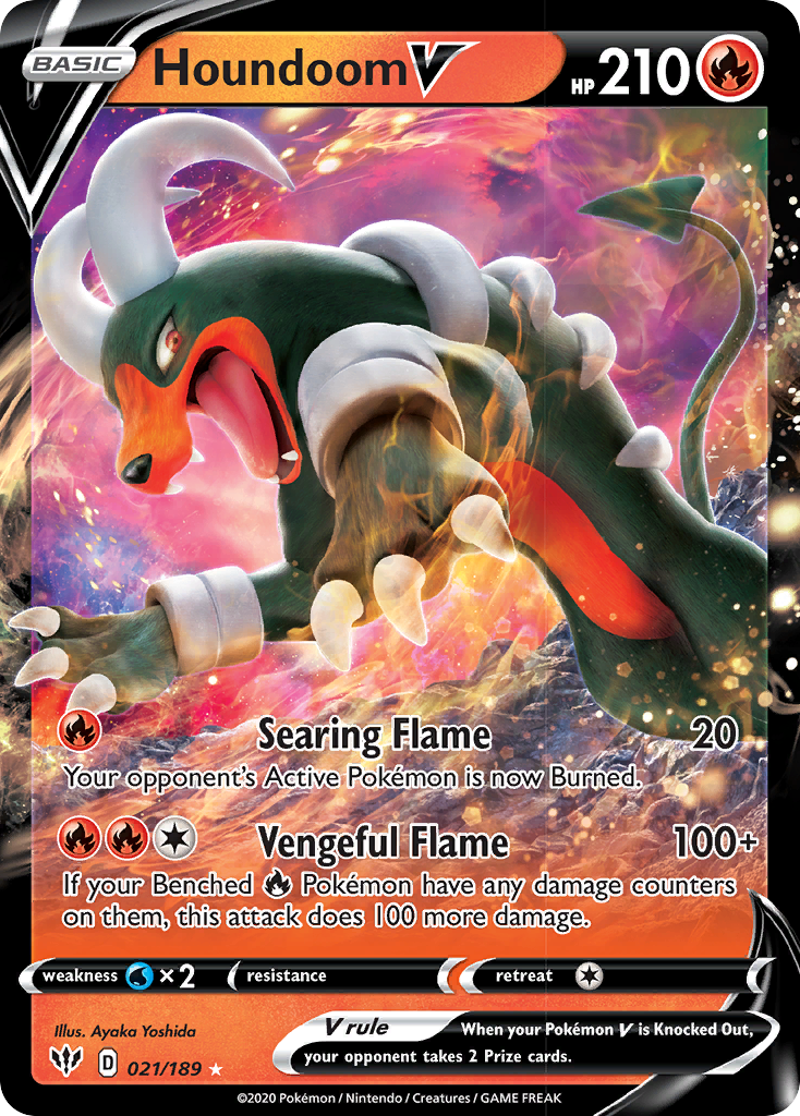 Houndoom V (021/189) [Sword & Shield: Darkness Ablaze] | Exor Games Bridgewater